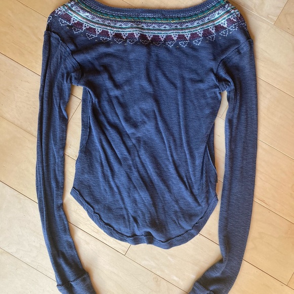 Free People Fair Isle Embroidered Henley - Picture 3 of 7